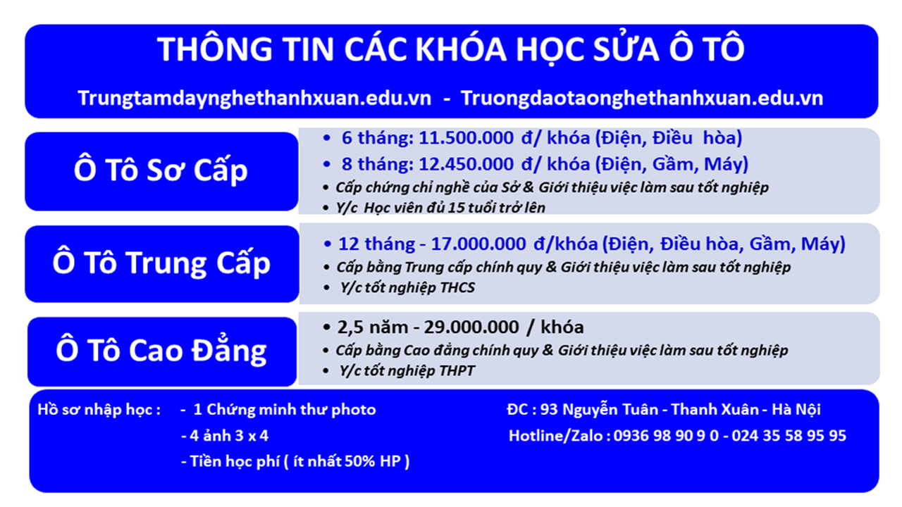 Khoá học sửa chữa ô tô